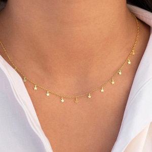 Dainty & Tiny Star Shaped Charms Necklace