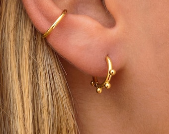 Dainty & Minimalist 4 Balls Huggie Hoop Earrings