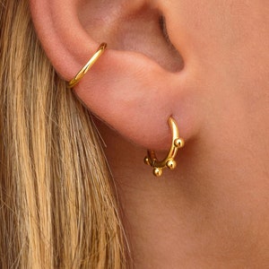 Dainty & Minimalist 4 Balls Huggie Hoop Earrings