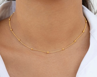 Collana Placcata Oro 18k Con Perline Sferiche Grandi E Chiusura Formica | Italia - Foto 9