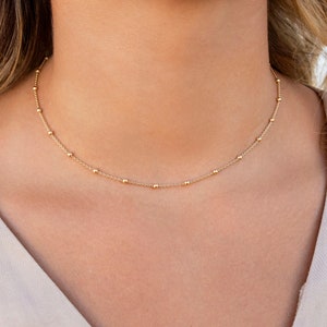 Dainty Ball Charms Chain Choker Necklace