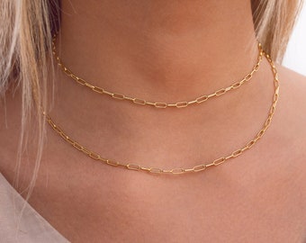 Dainty & Minimalist Paperclip Chain Choker Necklace - 2 sizes available