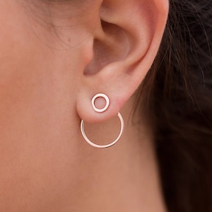 Double Circle Ear Jacket Earrings image 1