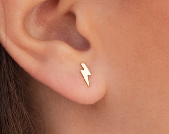 Minimalist & Dainty Lightning Shaped Stud Earrings