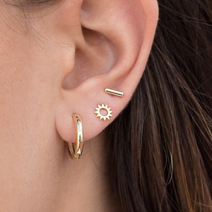 Dainty & Minimalist Sun Stud Earrings image 3