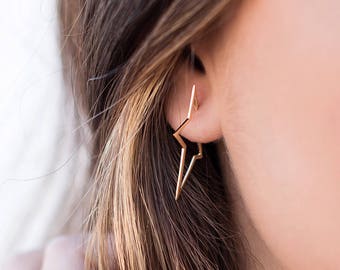 Star earrings, Star hoops, Original earrings, Star hoop earrings, Modern earrings, Minimalist jewelry, Trendy earrings, Dainty earrings