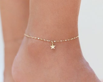 Pulsera tobillera con colgante en forma de estrella