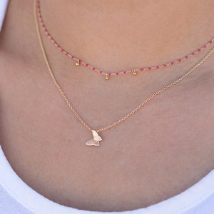Minimalist & Dainty Butterfly-shaped Silver Pendant Necklace