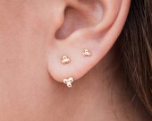 Minimalist Clover Beaded Ear Jacket Earrings