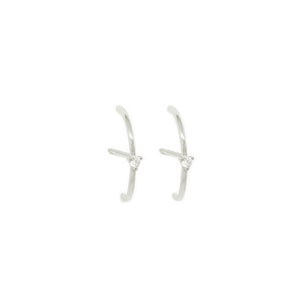 Minimalist 3 Prongs CZ Ear Lobe Cuff Earrings 4 Stone Colors Available ...