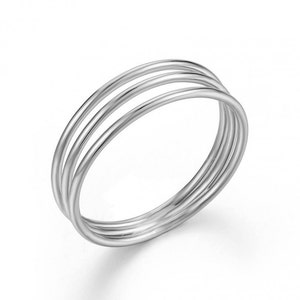 Minimalist & Dainty Triple Band Ring Silver