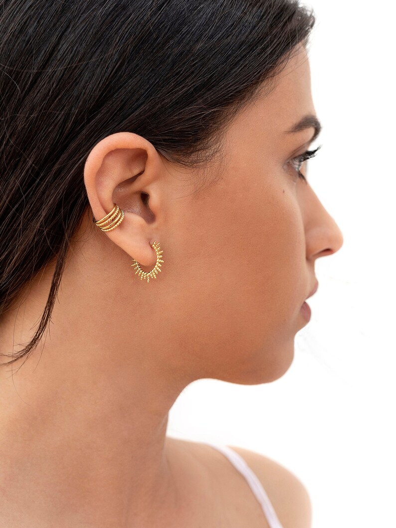 Beaded & Smooth 4 Bands Conch Ear Cuff Earrings Etsy UK