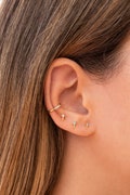Dainty & Tiny CZ Spike Stud Earrings - 4 colors available: Turquoise, White, Black and Purple
