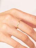 Thin silver ring with waves