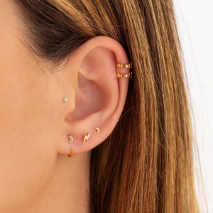 Dainty & Tiny Lightning Bolt Shaped Stud Earrings image 5