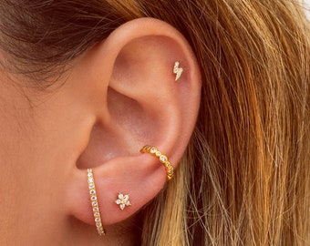 Star Earrings, Cubic Zirconia Star Earrings, Minimalist