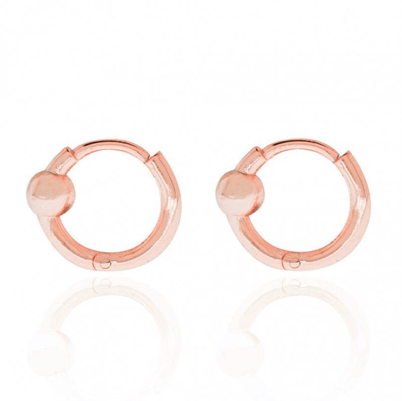 Tiny Ball Huggie Hoop Earrings Etsy