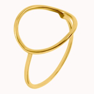 Anello cerchio grande, anello cerchio, anelli minimalisti, anello silhouette cerchio, anelli d'argento, anelli d'argento da donna Oro