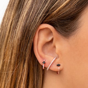Minimalist Cz Ear Lobe Cuff Stud Earrings image 7