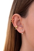 Double Cubic Zirconia Ear Jacket Earrings