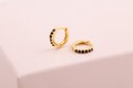 Minimalist & Dainty Black CZ Second Hole Huggie Hoop Earrings - Two sizes available product logo