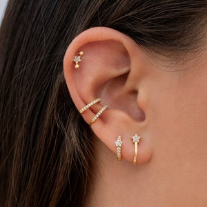 Dainty Cz 3 Stars Constellation Stud Earrings image 7