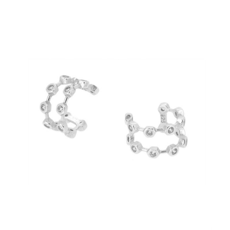 Earrings Conch Ear Cuff dual band with stones