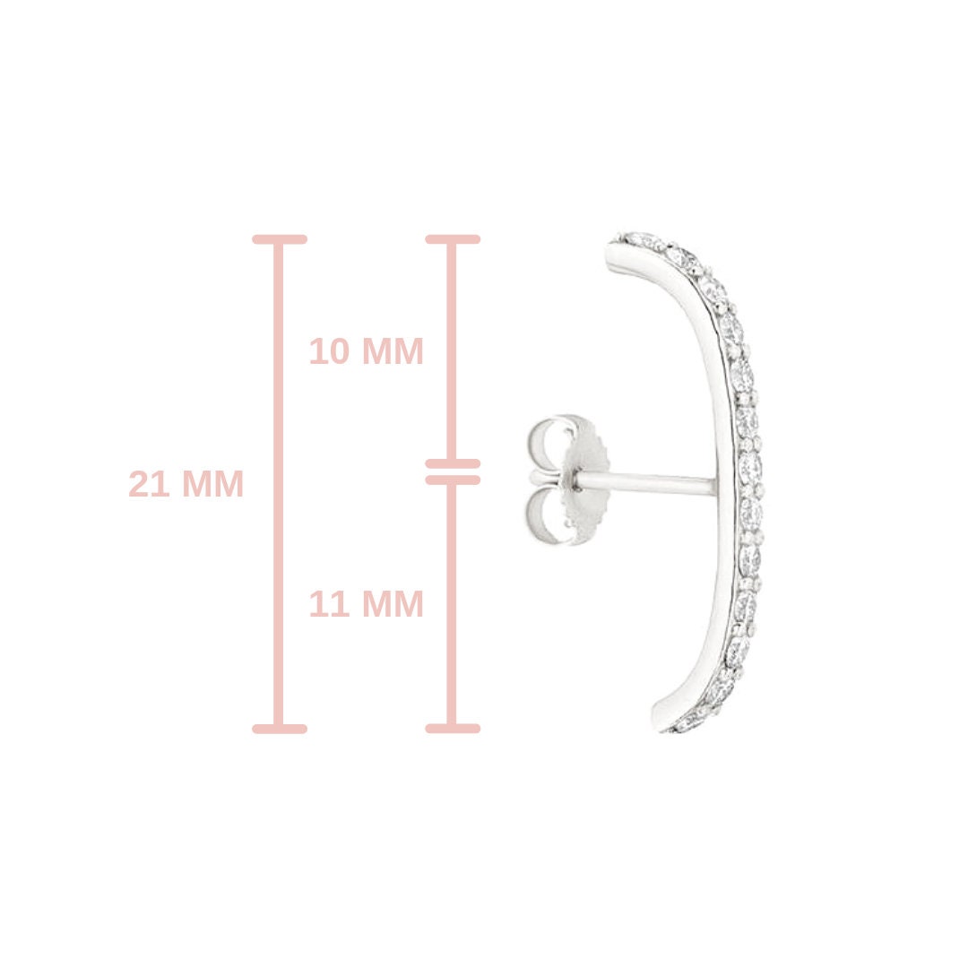 Minimalist Cz Ear Lobe Cuff Stud Earrings Etsy UK