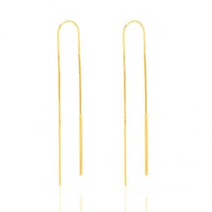 Threader earrings, Chain earrings, Bar earrings, Long earrings, Big earrings, Modern earrings, Dangle chain earrings, Ear thread earrings Gold