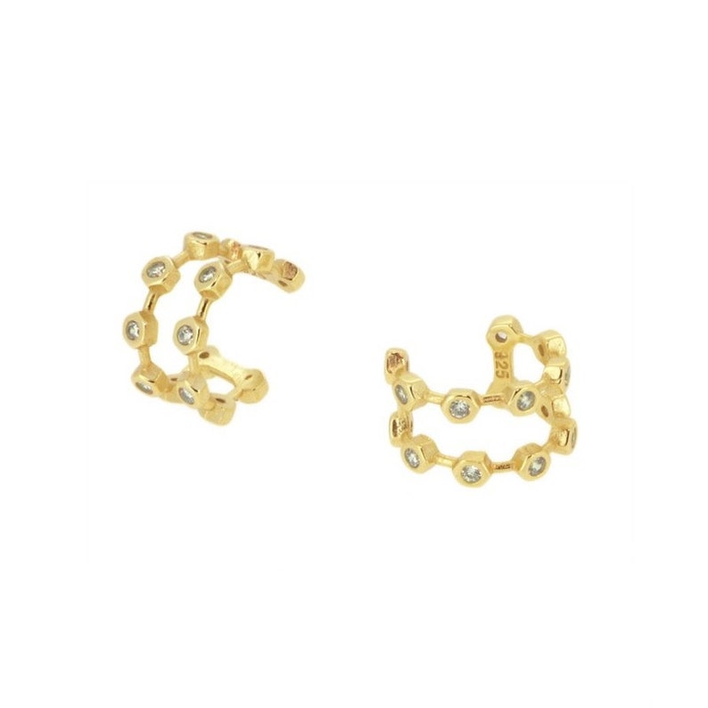 Earrings Conch Ear Cuff dual band with stones