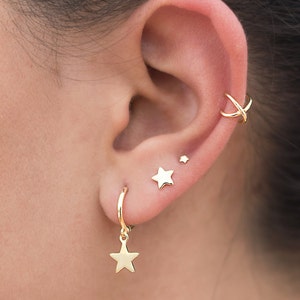 Pendientes stud pequeños en forma de estrella Tamaño pequeño imagen 5