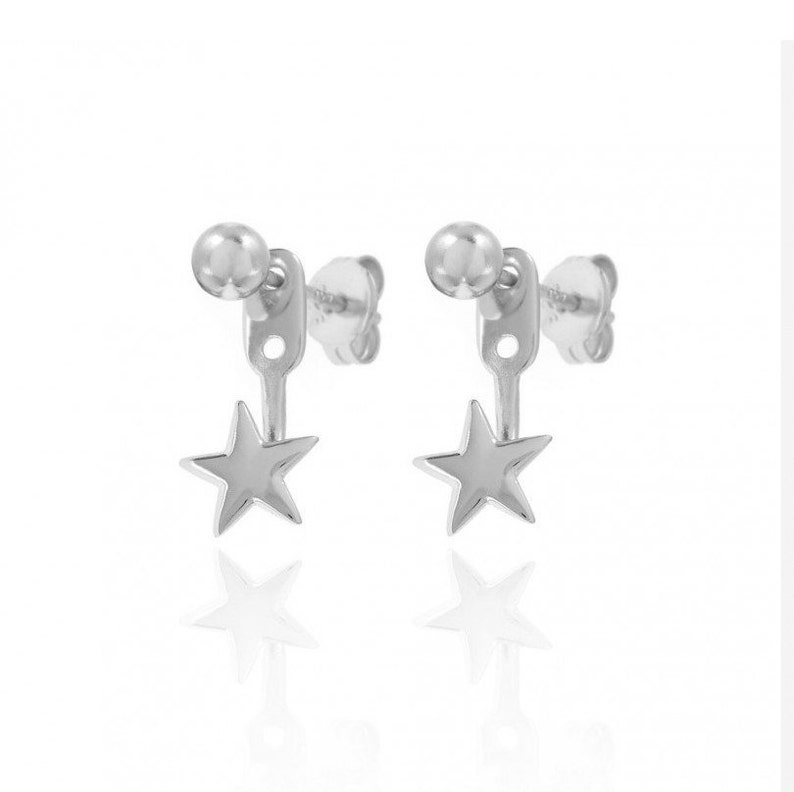 Star Ear Jacket Stud Ear Jacket Ball and Star Earrings Etsy