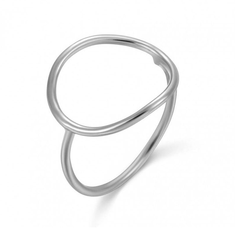 Large Circle Ring Circle Ring Minimalist Rings Circle Etsy