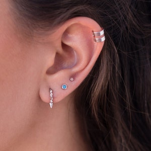 Double Band Ear Cuff Earrings, Smooth Silver Ear Cuff, No Hole Earrings, Fake Piercing, Wide Ear Cuff, Cartilage Earring image 3