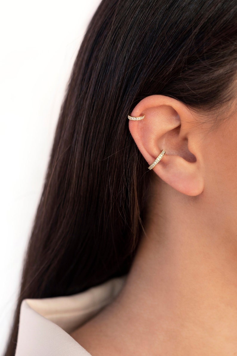 Dainty CZ Helix Ear Cuff Earrings Etsy