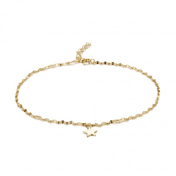 Bracelet Cheville étoile Plaqué Argent – Classique, Ajustable – Neuf Avec étiquettes