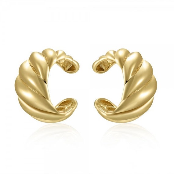 Dainty Cabled Wide Chunky Conch Ear Cuff Earrings - Etsy