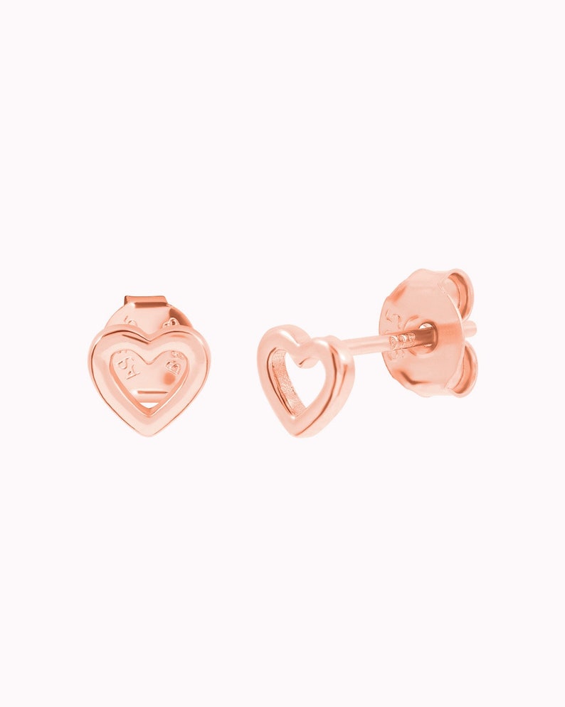 Pendientes stud mini en forma de corazón zdjęcie 6