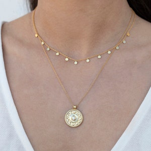 Dainty & Minimalist Dangling Small Coins Choker Necklace image 6