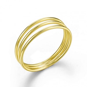 Minimalist & Dainty Triple Band Ring Gold