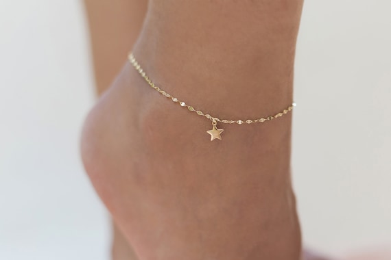 Bracelet De Cheville étoile Boho – Argenté, Perles Et Pendentif Satellite – Bijou Pied Pour Femmes Et Filles