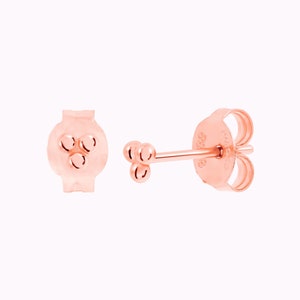 Tiny Three Spheres Stud Earrings Two sizes available Rose gold - 3 mm