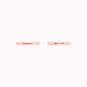 Dainty Single Band Smooth Silver Conch Ear Cuff Earrings Rose gold