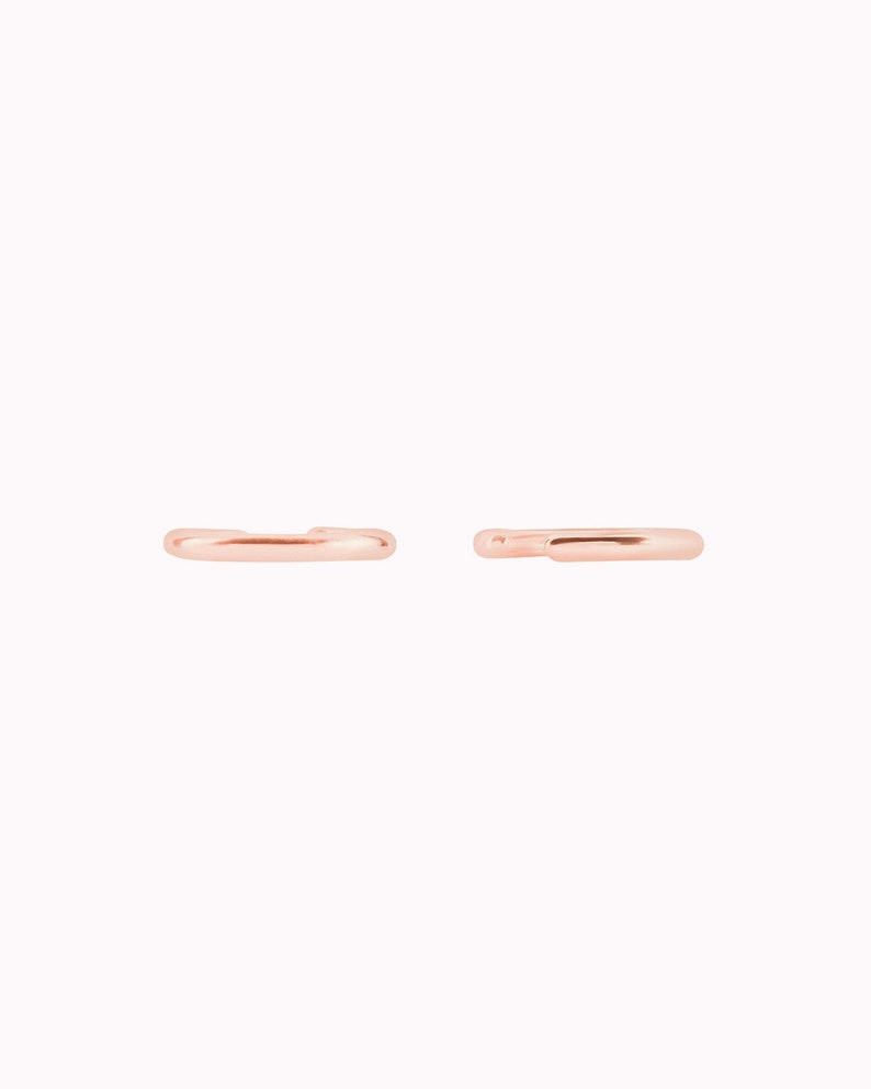 Dainty Single Band Smooth Silver Conch Ear Cuff Earrings Rose gold