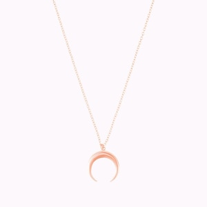 Moon Necklace, Minimalist Necklace, Fashion Jewelry, Gold Moon Necklace, Silver Moon Necklace, Silver Pendant, Silver Choker, Casual Jewelry Różowe złoto