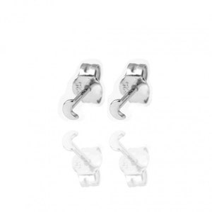 Tiny Moon-Shaped Silver stud Earrings Silver