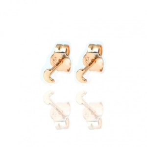 Tiny Moon-Shaped Silver stud Earrings Gold