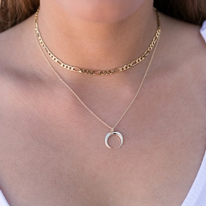 Moon Necklace, Minimalist Necklace, Fashion Jewelry, Gold Moon Necklace, Silver Moon Necklace, Silver Pendant, Silver Choker, Casual Jewelry zdjęcie 10