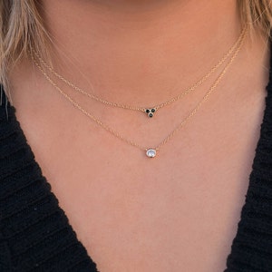 Dainty Bezel CZ Pendant Necklace image 10