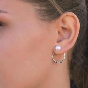 Boucles d'oreilles veste d'oreille perles et cercles image 3